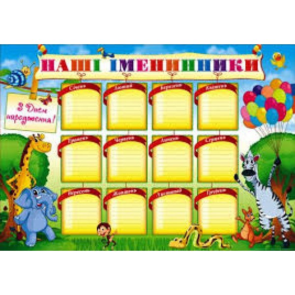 Наши именинники стенд