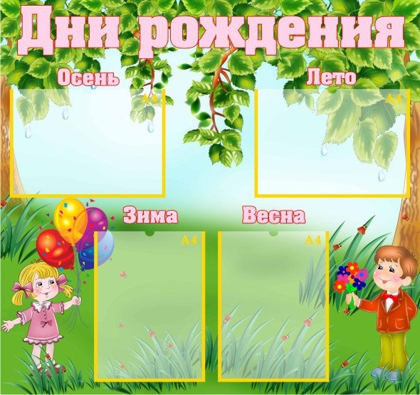 Стенд именинники