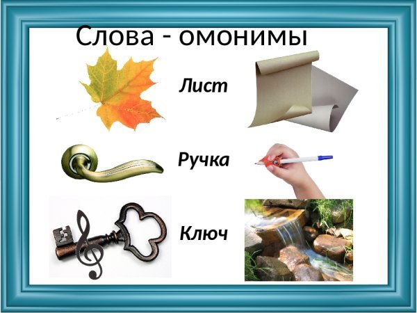 Омонимы примеры в картинках