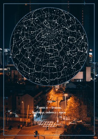 Карта звездного неба на свадьбу