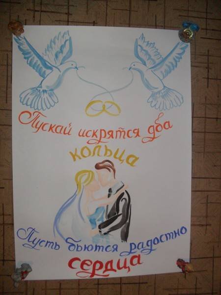 Надписи на свадебных плакатах