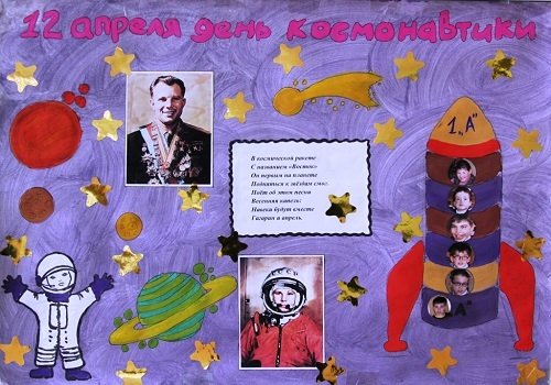 Плакат день космонавтики в школу (50 фото)