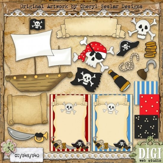 Бумага в пиратском стиле