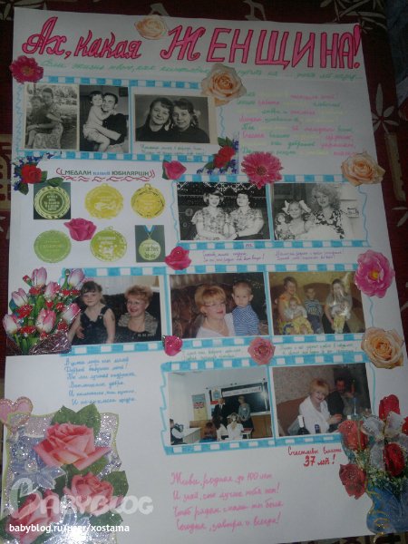 Поздравление на плакате со сладостями