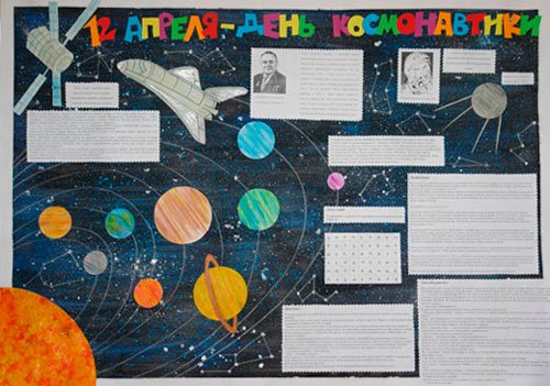Оформление плаката космос