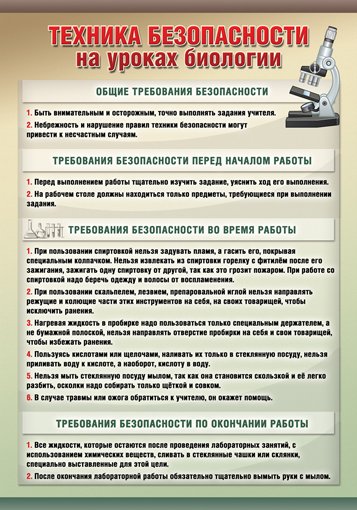 Правила поведения на уроке биологии в 5 классе
