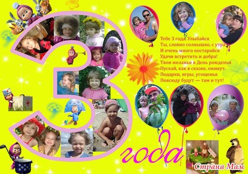 С днем рождения. Плакат