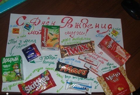 Плакат с вкусняшками для любимого