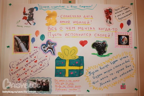 С днем рождения. Плакат