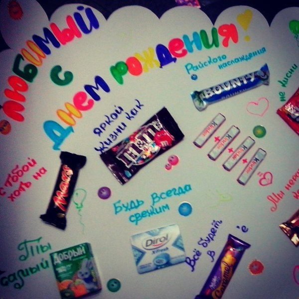 Сладости с пожеланиями в подарок