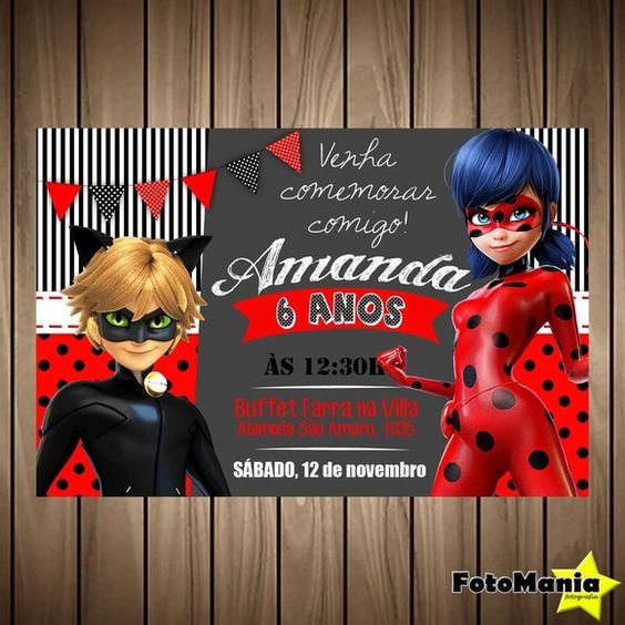 Пригласительные в стиле леди баг