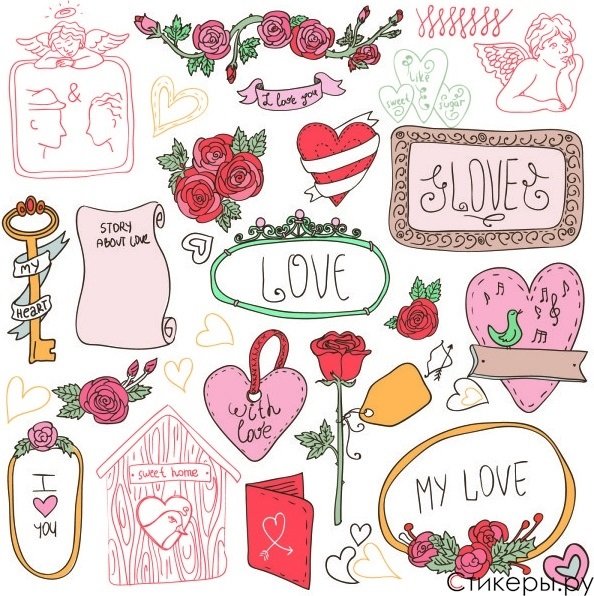 Наклейки для ежедневника любовь