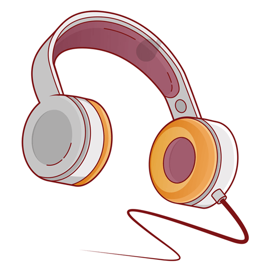 Наушники вектор чб