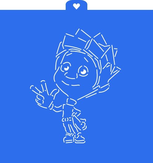 Фиксики Нолик трафарет