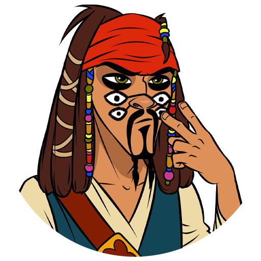 Капитан Джек Воробей Стикеры телеграмм