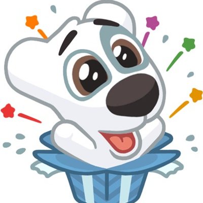 Стикер собачка с сердечком