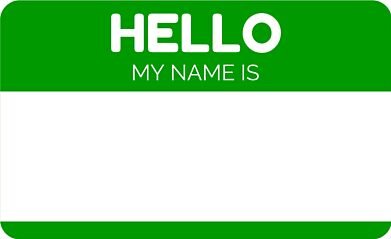 Табличка hello my name is