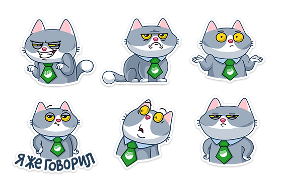 Котик Сбербанк стикер