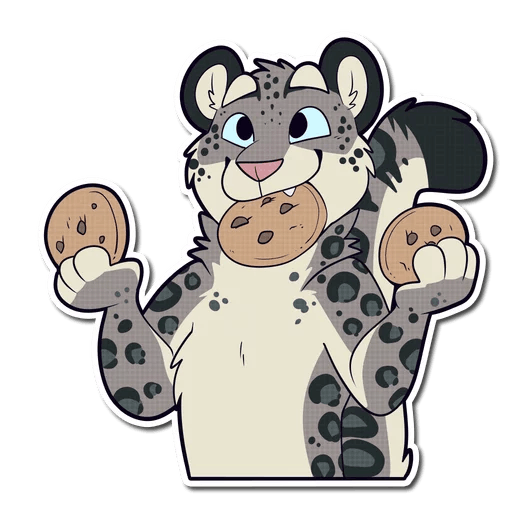 Фурри Стикеры снежный Барс