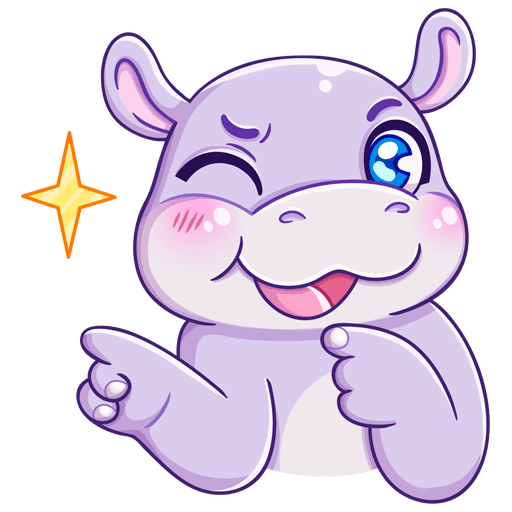 Стикер Бегемотик финик