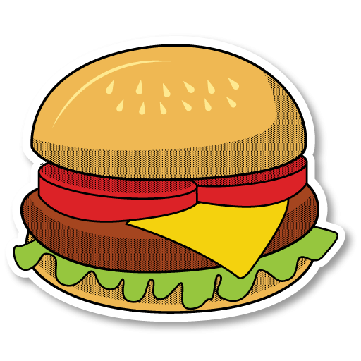 Гамбургер наклейка
