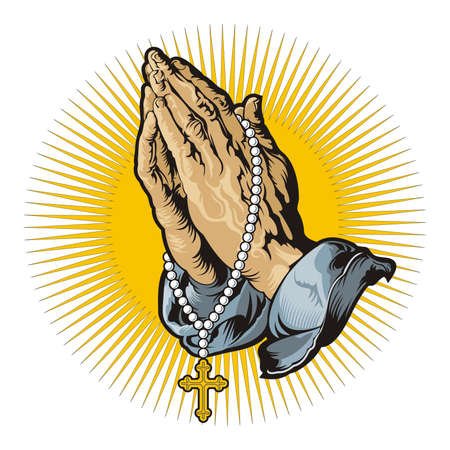 Сложенные ладони с крестом