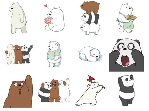 Три медведя белый Панда и Гризли