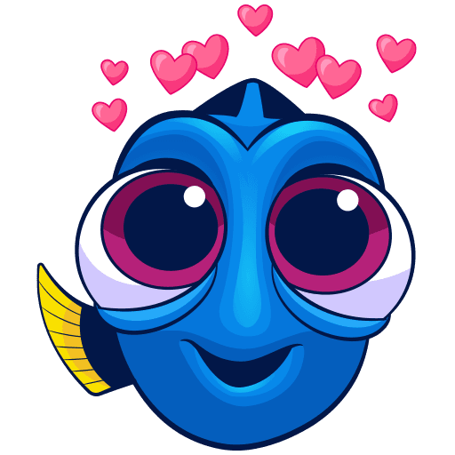 Набор стикеров рыбка дори