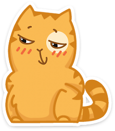 Стикер кот с членом