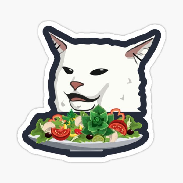 Кот с салатом