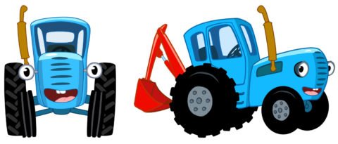 Синий трактор Гоша вектор