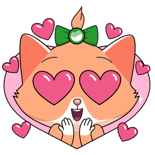 Стикеры Сбер кот и Куся