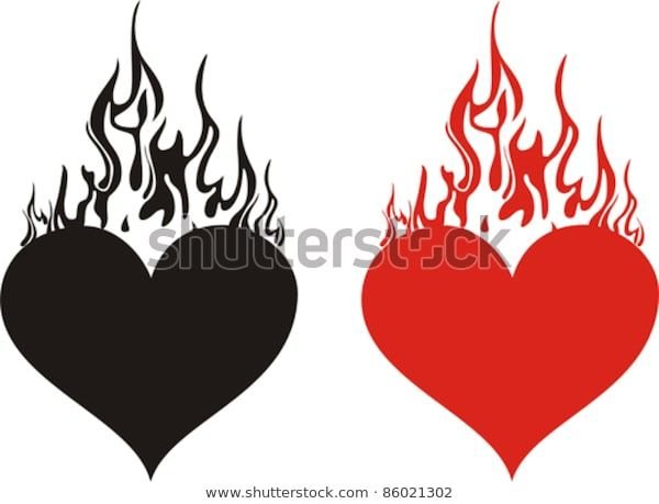 Сердце в огне эскиз