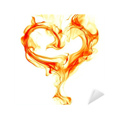 Сердце в огне на прозрачном фоне