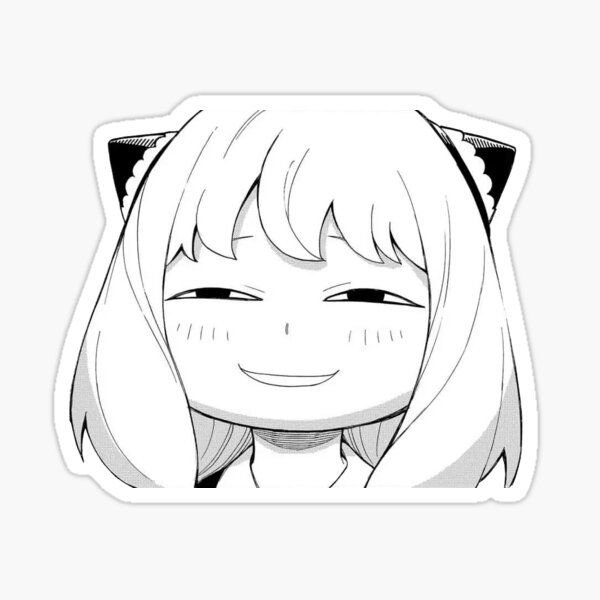 Стикер ухмылка аниме