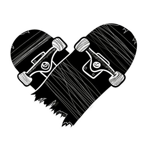 Сломанный скейтборд эскиз