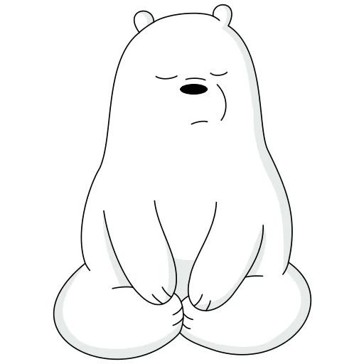 Наклейки для распечатки белый мишка