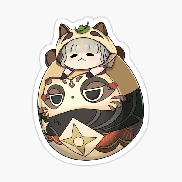 Чиби Аяка Геншин Стикеры