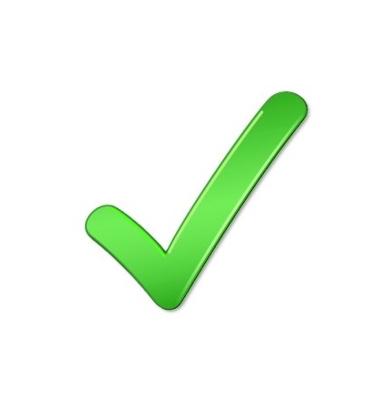 Зеленая галочка и красный крестик