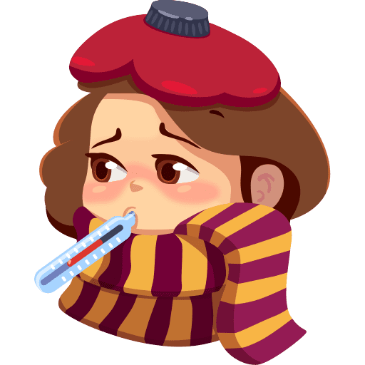 Стикер заболел