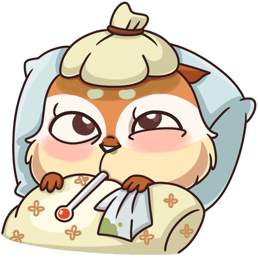 Стикер заболел