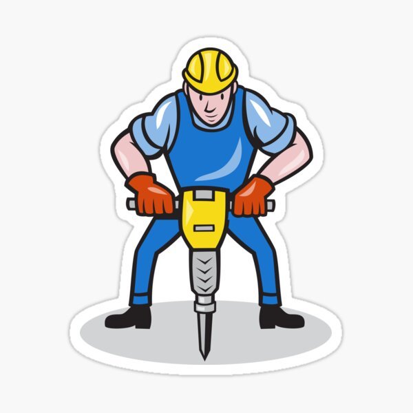 Человек с отбойным молотком