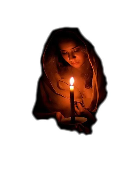 Скорбящая женщина со свечой