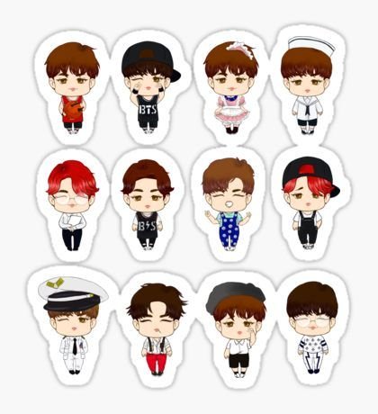 Маленькие наклейки БТС