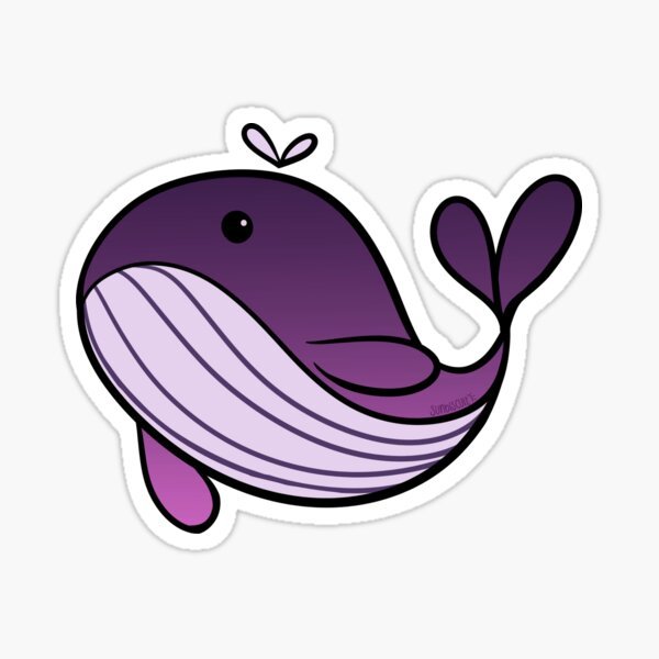 Стикеры кит на бумаге