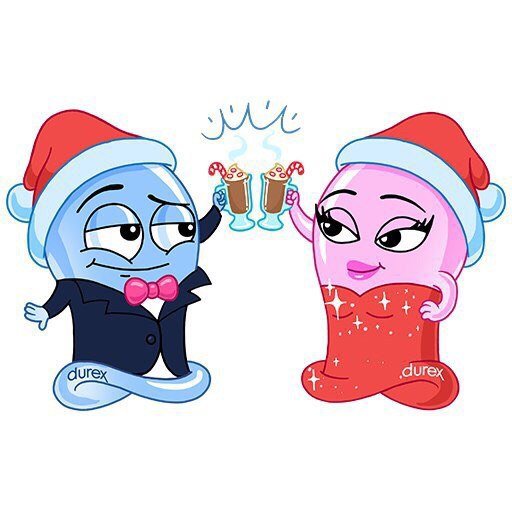 Стикеры дюрекс новогодние