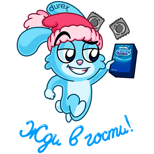 Стикеры дюрекс кролики