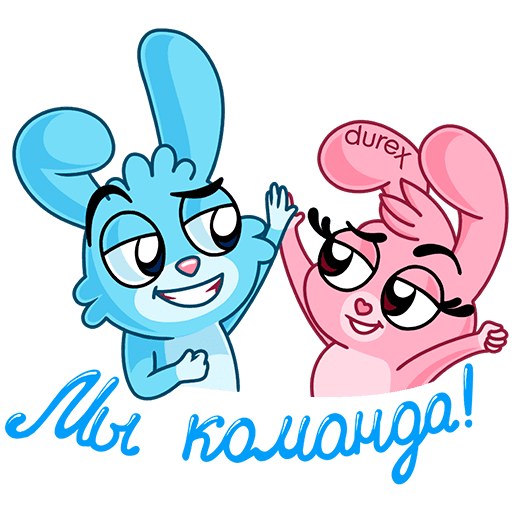 Стикеры дюрекс ВК кролики