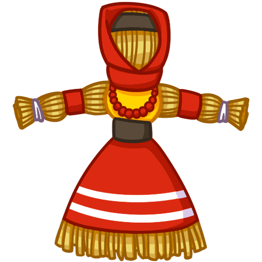 Масленичная кукла вектор