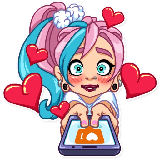 Стикеры телеграмма Pink Power